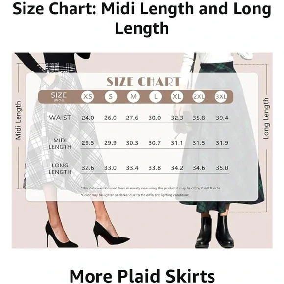 IDEALSANXUN Plaid Long Wool A-Line Skirt - Picture 6 of 9